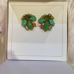 Stella & Dot Naomi Cluster Earrings Multi Color Rhinestone Statement E244G New
